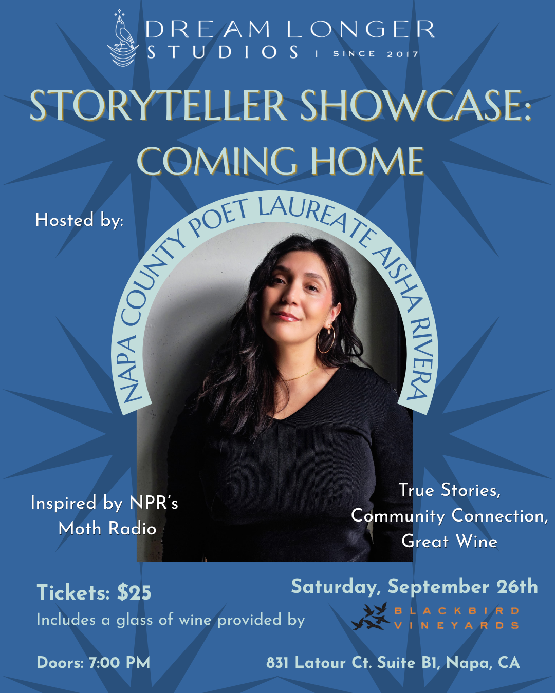 Storyteller Showcase, hosted by Napa County Poet Laureate Aisha Rivera, Presents: Coming Home