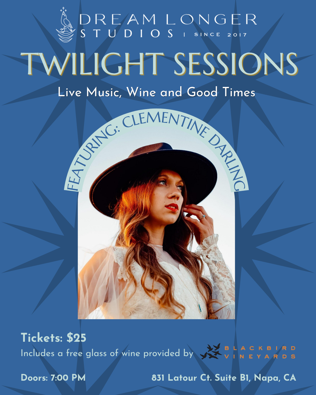 The Twilight Sessions with Blackbird Vineyards Presents: Clementine Darling