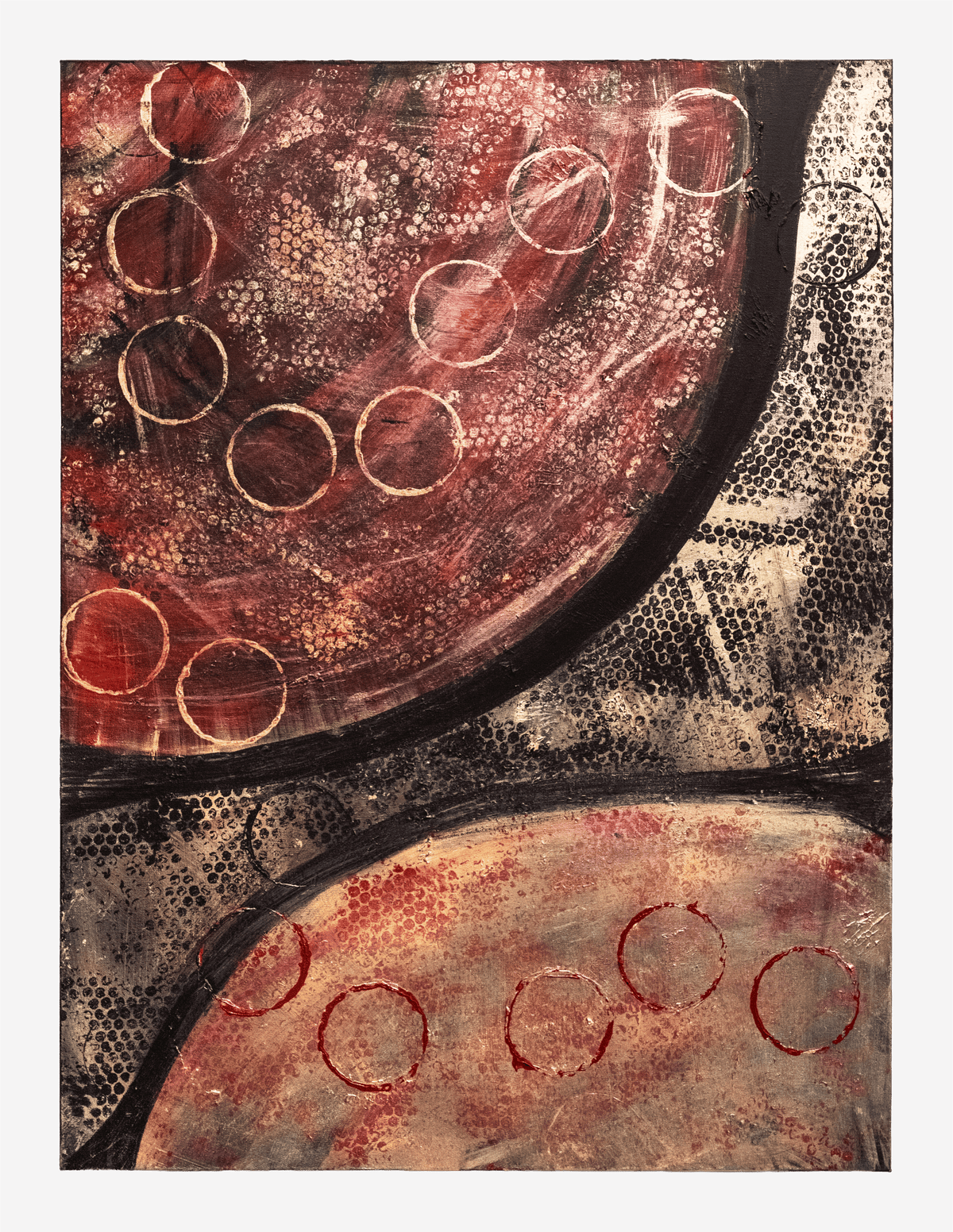 Red textured painting